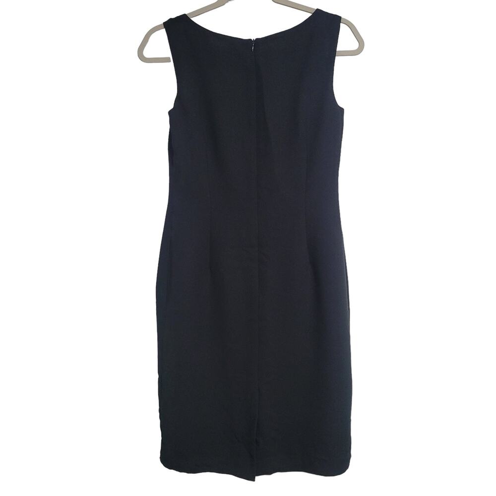 Talbots Petites Black Sleeveless Knee Length Zip Up Back Dress Size 4 - Picture 4 of 9